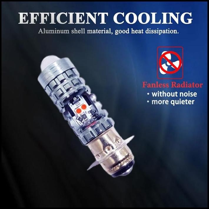 1Pcs Lampu Utama Voxx LED H6 Laser Senja Merah Biru Hi-Lo AC DC Kaki M5 Bebek Car