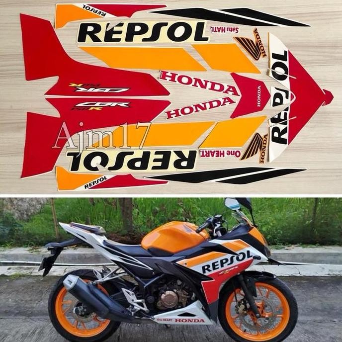 BEST STIKER STRIPING MOTOR CBR 150 R CBR150R CBR 150R TAHUN 2017 ORANGE REPSOL