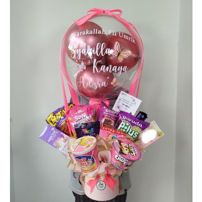 BLOOM BOX SNACK BALON | BUKET BOUQUET BALON SNACK | HADIAH ULANG TAHUN WISUDA GRADUATION ANNIVERSARR