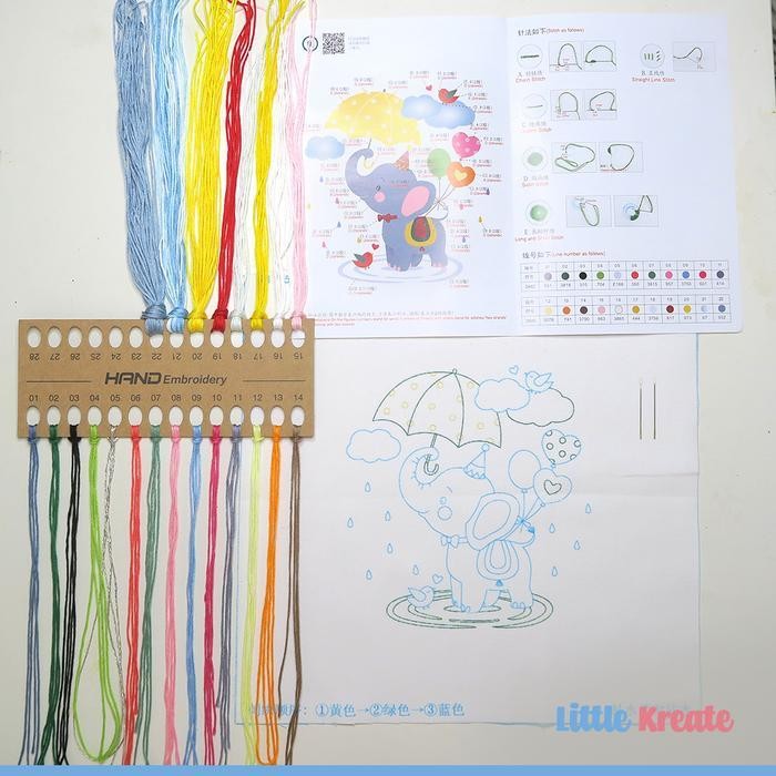 

He#01 Diy Hand Embroidery Kit / Paket Sulam Benang / Set Jahit Bordir