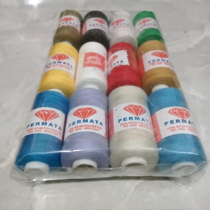 

(12Pcs) Benang Jahit Permata Warna Warni Lengkap