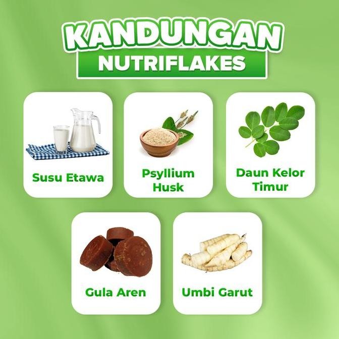 

Nutriflakes Serbuk Minuman Umbi Garut - Redakan Gerd & Maag Asli
