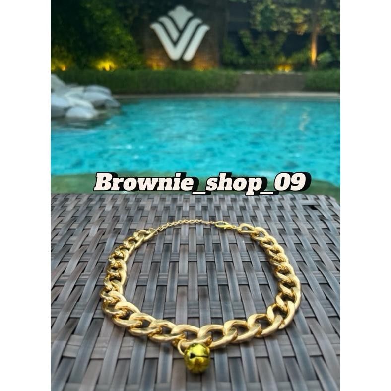 (Terbaru) Kalung kucing rantai gold dilengkapi lonceng / lonceng kalung kucing (Terlaris)