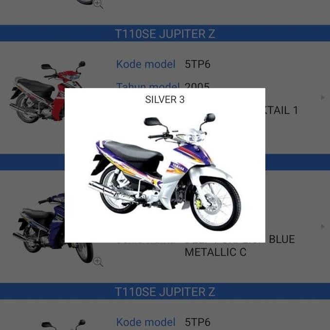 Striping Jupiter Z Silver Biru 2005 Ori YGP Kode 5TP