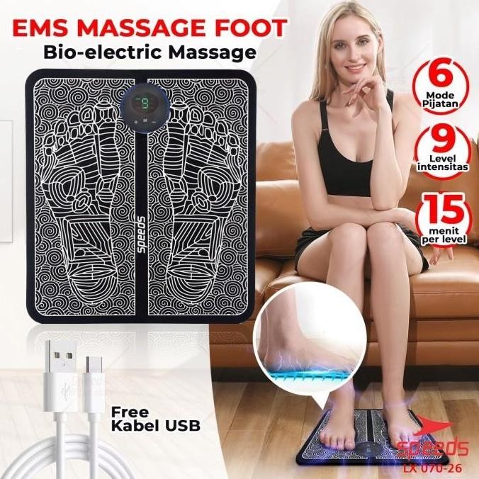 Original SPEEDS EMS Foot Massager Pijat Kaki Akupuntur Pad Mat Elektrik Shopee