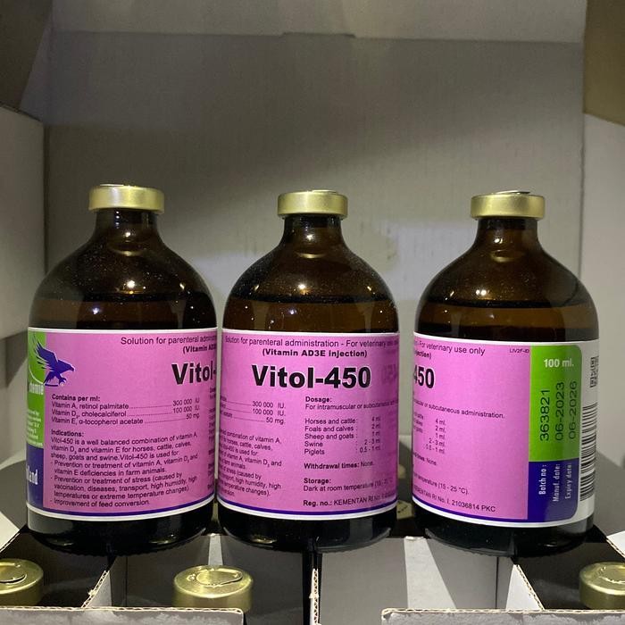 PZM Vitol 450 100 ml vitamin ternak dosis tinggi