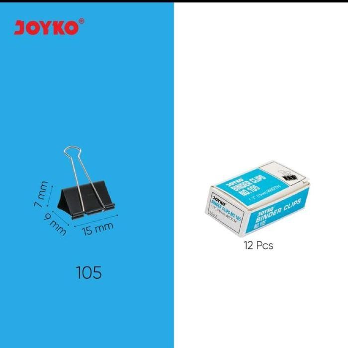 

WSS Joyko Binder Clip Metal 105 (1 Gross) 15mm Metal Stationery