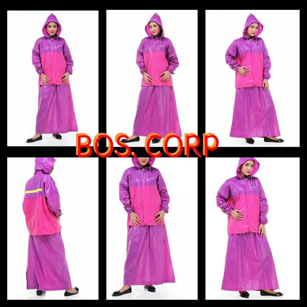 Jas Hujan Rok Muslimah Valencia Ralen Star Rs 66007 / Jas Hujan Setelan Rok Jumbo / Jas Hujan Wanita