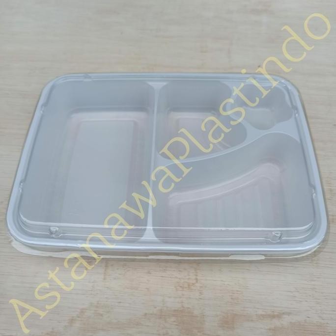 Mika Tray Kotak Nasi Partisi Bento Sekat 4 Bintang Warna Putih