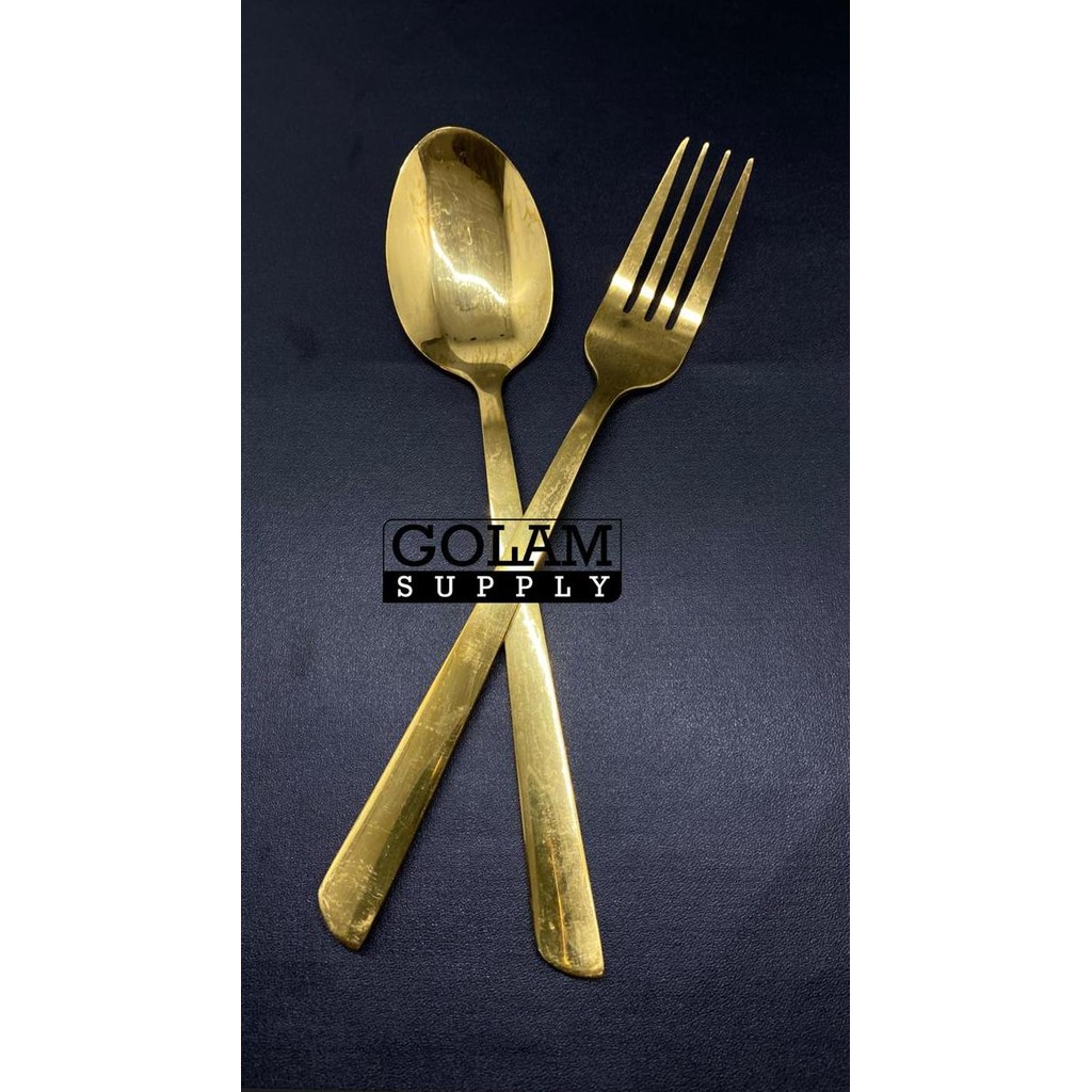 Sendok Makan Gold Spoon Sendok Emas Garpu Emas 6Pcs