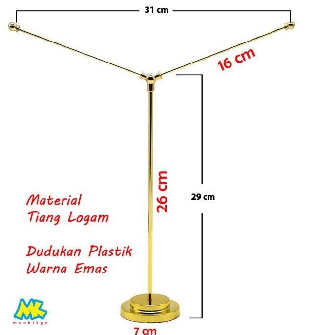 

Original Y-Stand Tiang 2 Bendera Meja Stainless Steel Flag Pole