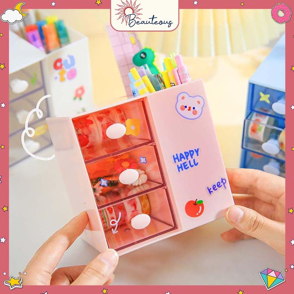 

Cod Kotak Laci Mini Tempat Make Up Storage Tempat Pensil Stackable Mini Serbaguna Free Sticker Fx-2