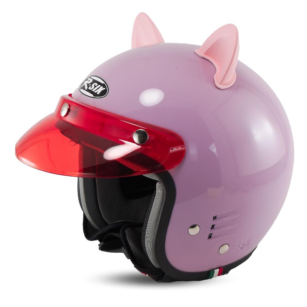 Helm Bogo Dewasa Wanita Kuping Kucing Lucu Sni Cat Pink