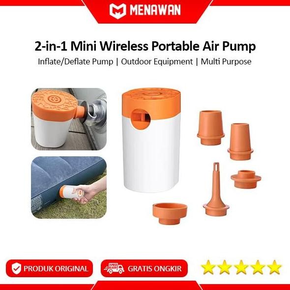Original Mini Kompresor Portable Pompa Angin Wireless Bantal Kasur Perahu Vacuum
