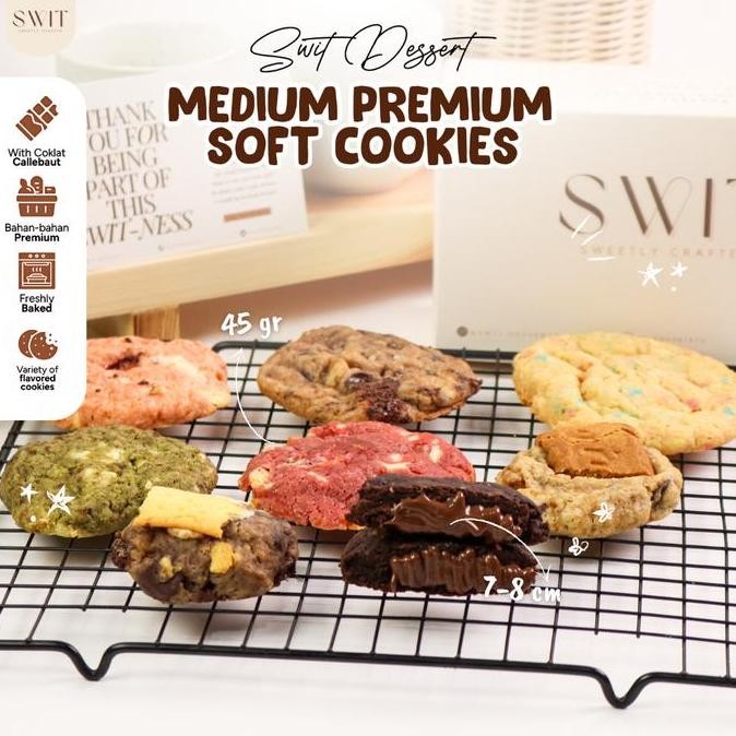 

Swit Dessert Soft Cookies Medium Premium Isi 6 - Jajanan Biskuit Kering Makanan Manis Kekinian, Coklat Lumer Lezat