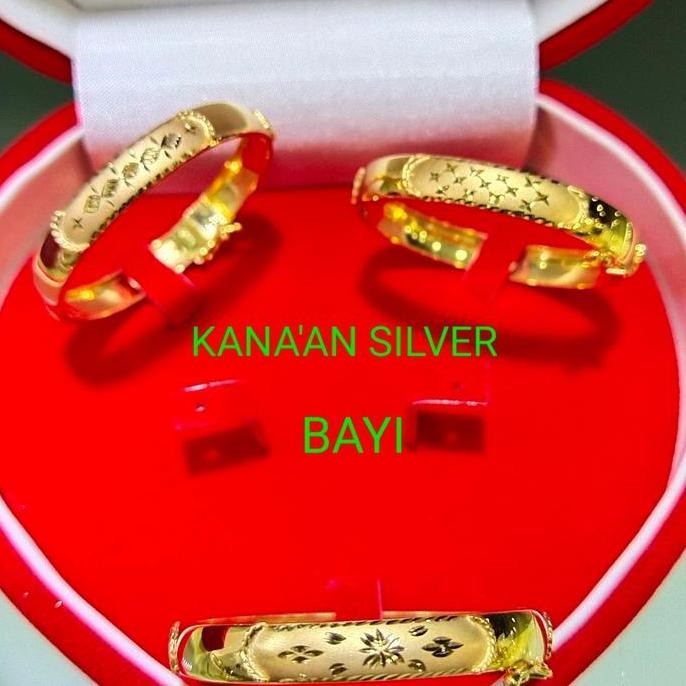 Gelang Bangkok Bayi Perak Silver 925 Lapis Emas Kuning 24k