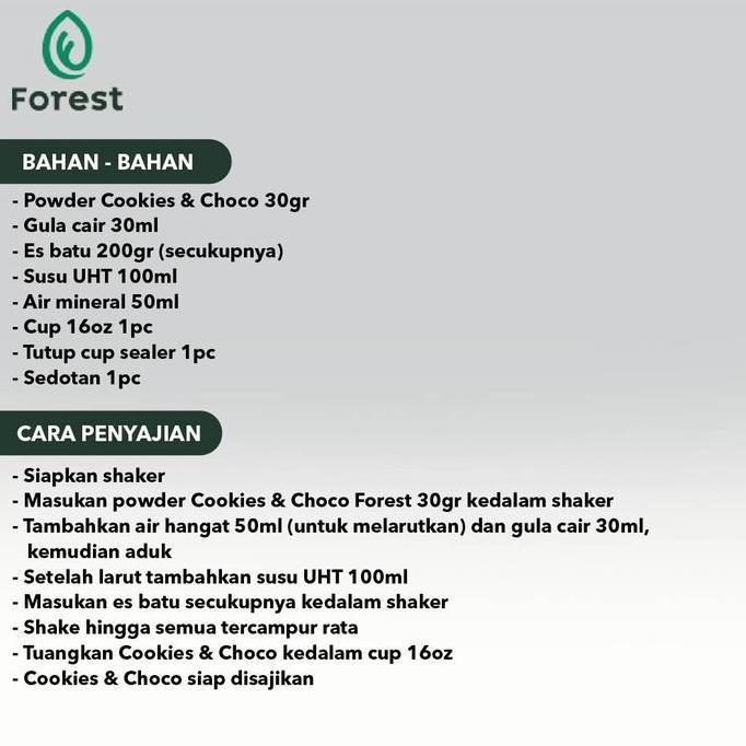 

Baru Forest Cookies And Choco Powder Drink - Bubuk Minuman Rasa Coklat & Kue