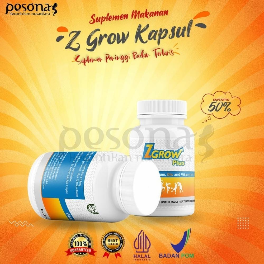 Siap Kirim Z-GROW PLUS Suplemen Peninggi Badan Halal BPOM - Cepat, Aman, Herbal