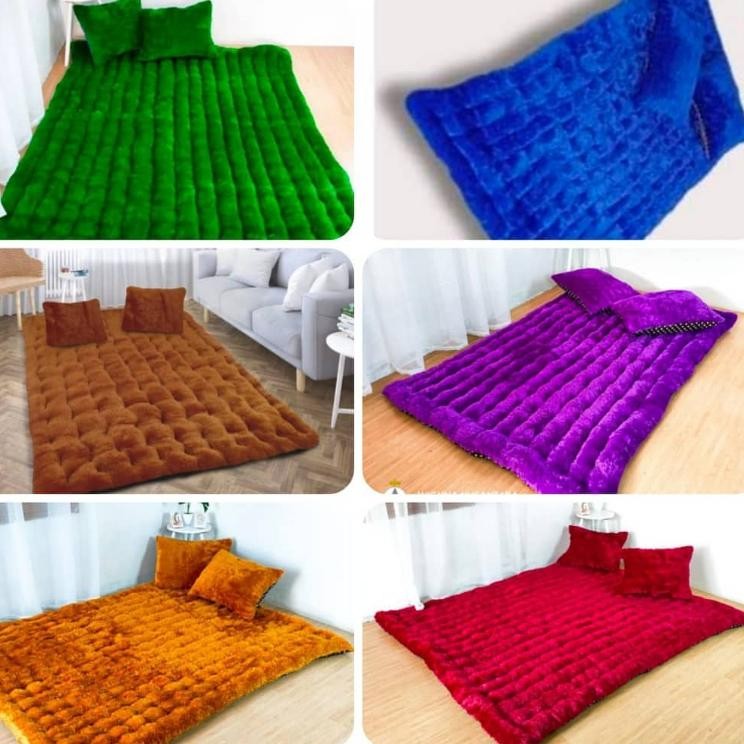 Kasur Lantai Gender Bulu Rasfur 200 / 160 / 180 / 140 / 120 / 100 Jumbo Tebal Bonus 2 Bantal