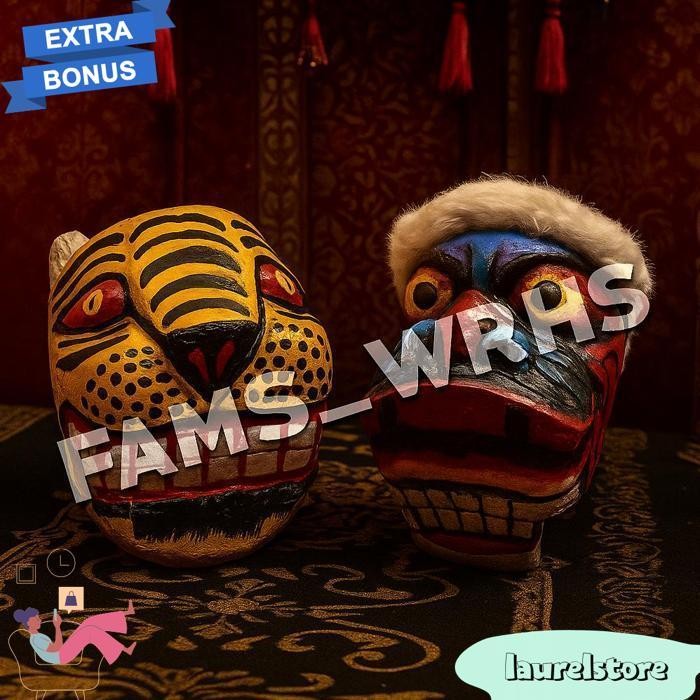 Fams Wrhs Barongan Kepruk Kucingan Kepala Barongan Jaranan Barongan Kayu (Bisa Cod) Jaranan