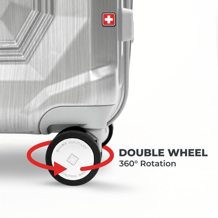 JBM Swiss Military Koper Stila Silver - Koper Bagasi 24 inch