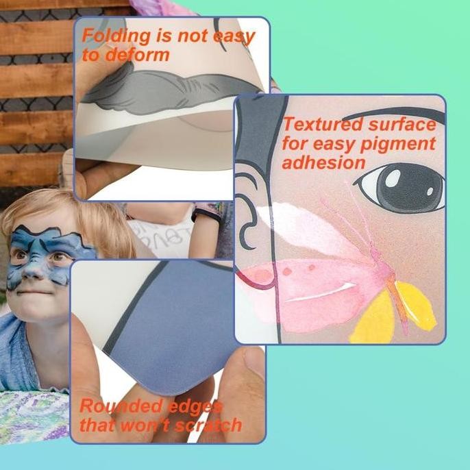 

Papan Latihan Lukis Wajah Template Makeup Berwarna Yang Dapat Digunakan Ulang Ukuran A4