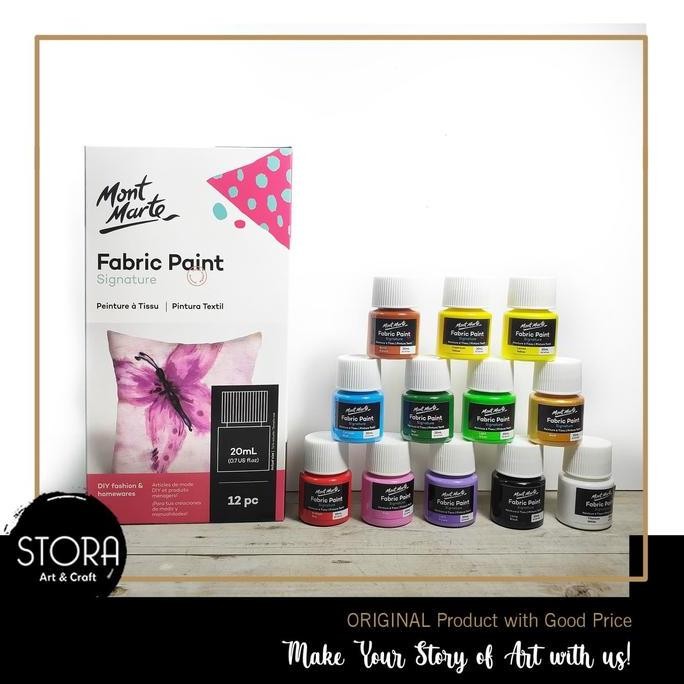

Mont Marte Signature Fabric Paint 12X20Ml / Deco Textile 12 Warna Cat