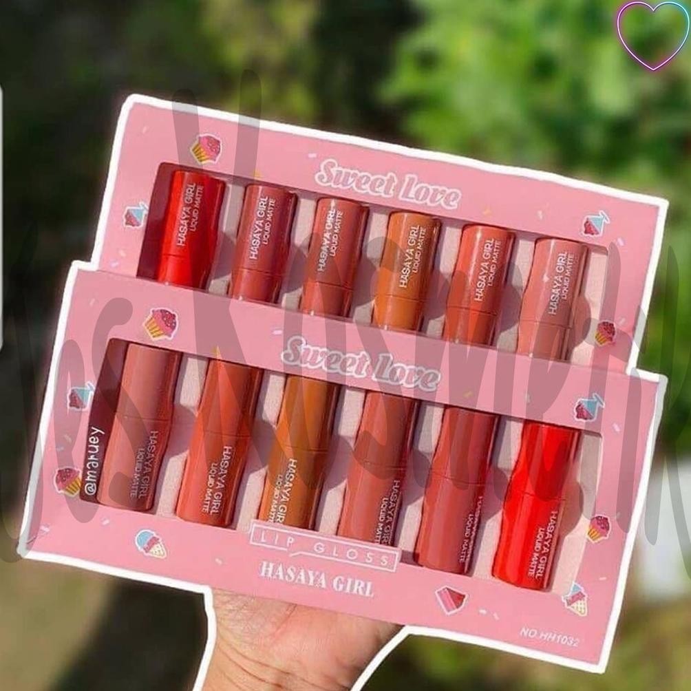 (Terbaru) Hasaya Girl Long Wearing Lipstik Sweet Love 1 Set isi 6 Pcs / Grosir Kosmetik (Terlaris)