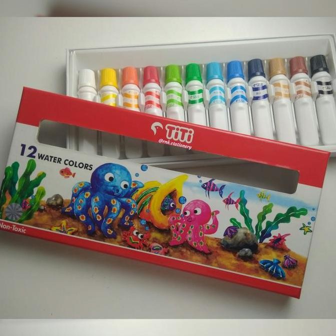 

Titi Cat Air 12 Warna Water Colors / Colours Joyko Non Toxic