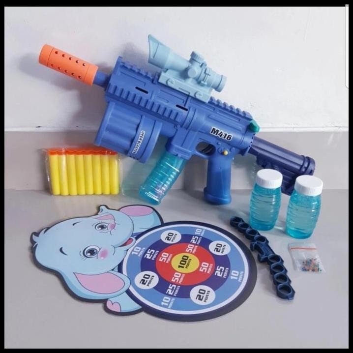 Mainan Tembakan Pistol Peluru Busa Soft Gel Bubble Gun 3 in 1