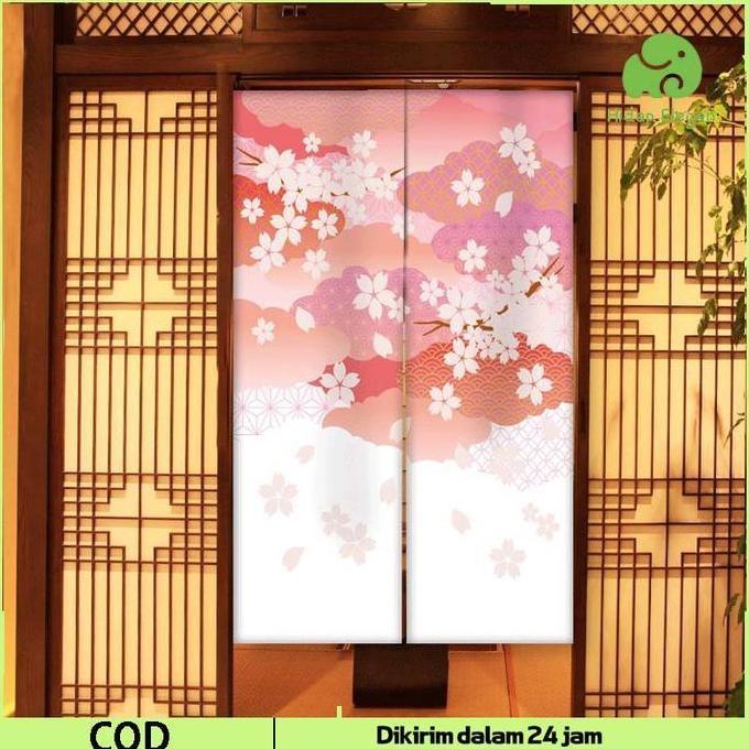 Gorden Pintu Jendela Tirai Setengah Tirai Aplikasi Multi-Skenario Tirai Pintu Dapur Jepang Tirai Set