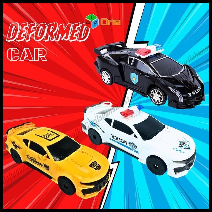 Mainan RC Transform Mobil Remote Polisi Transformers Robot