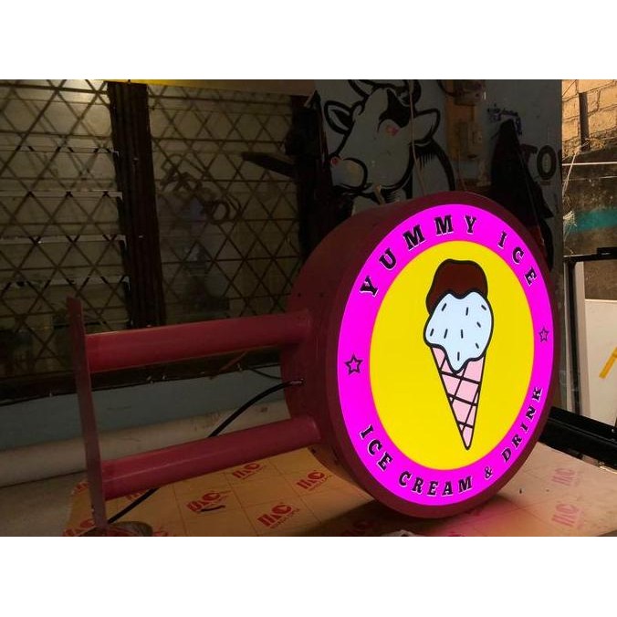 Neon Box Bulat Diamter 50Cm (2 Sisi )