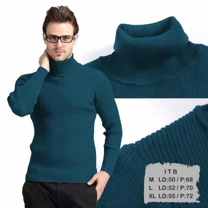 (Expert) Kaos kerah tinggi | baju leher tinggi turtleneck pria lengan panjang