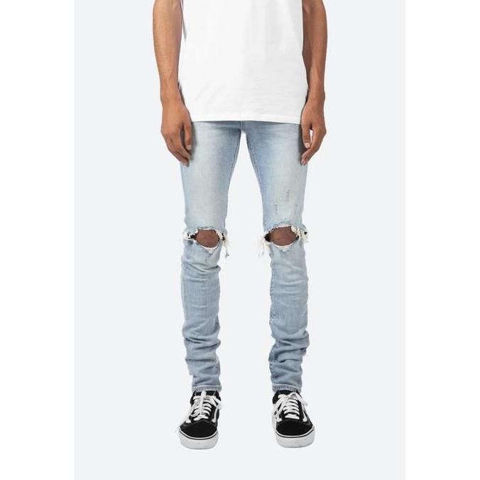 

Mnml X1 Stretch Denim Light Blue Ripped Jeans (Fear Of God)