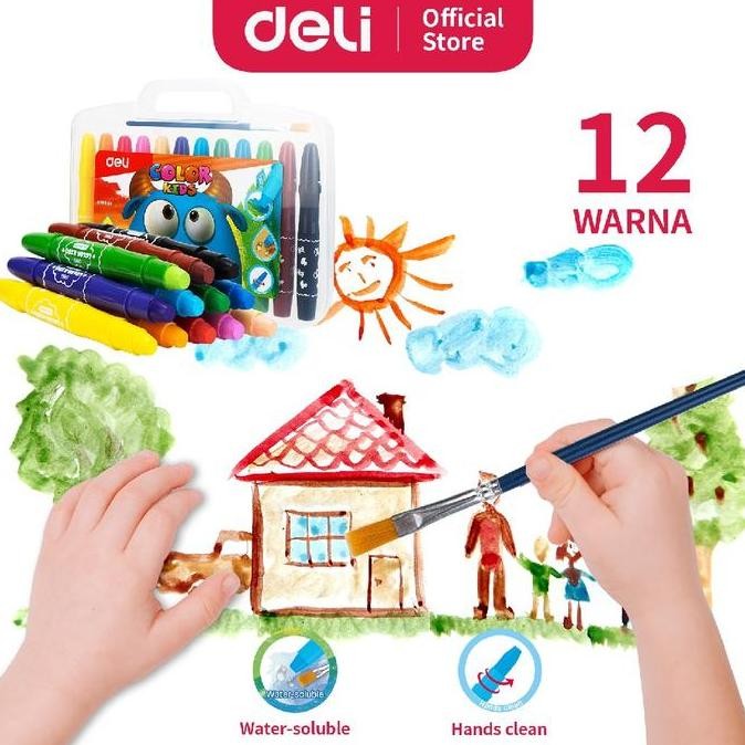 

Deli Krayon Gel 12 Warna / Box Dapat Dicampur Air Dengan Kuas