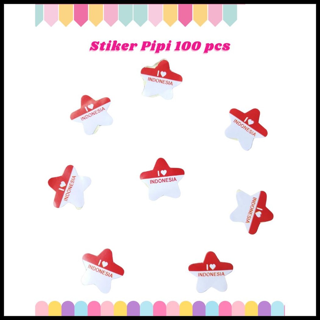 

STIKER PIPI BENDERA 100 PCS / STICKER MERAH PUTIH 17 AGUSTUS 2025