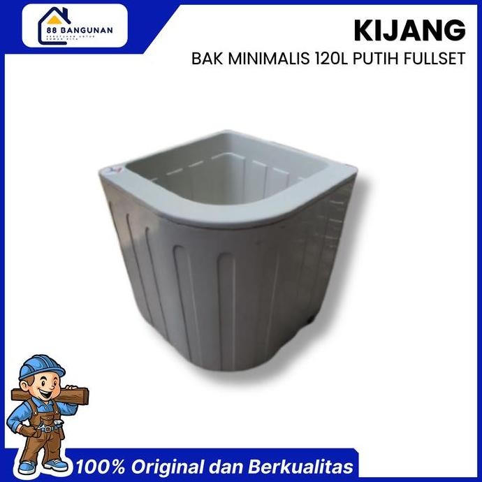 Bak Air Kamar Mandi Plastik 55 Sudut Oval + Sayap/ Bak Air Kijang Fullset Warna Putih