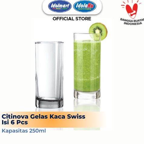 Idolmart Citinova Gelas Swiss Isi 6 / Gelas Set Isi 6 / Gelas Kado Nugi