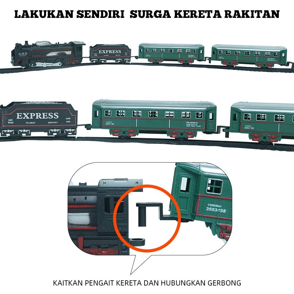 Hot Sale Jojotoy Mainan Anak Kereta Api Rel Listrik Train Rail King Api Rel Panjang Kereta Apiukuran