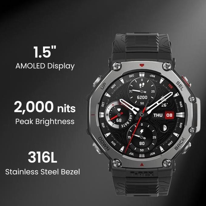 Baru Amazfit T-Rex 3 Smartwatch Amoled 1.5" Gps 10Atm 170+ Sport Mode Battery 700Mah Jam Tangan Digi