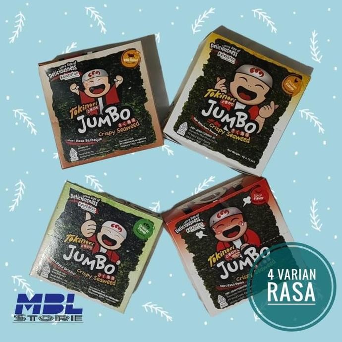 

JB Tokinori Jumbo Crispy Seaweed box isi 12 Bks @4 GRAM None
