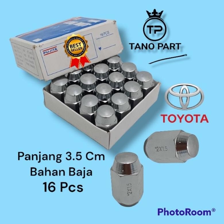 Mur Roda Baut Lugnut Racing Mobil Toyota Kijang Super Kapsul Krista Bahan Baja Berkualitas Isi 16Pcs