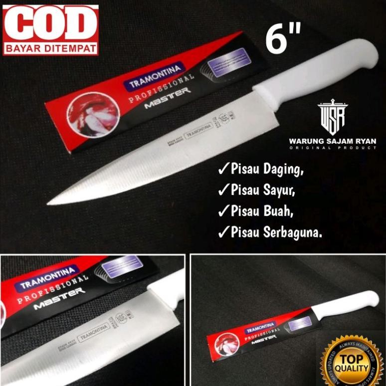 Pisau dapur TRAMONTINA Brazil 6" / Pisau daging TRAMONTINA / Shef knife Master (Grade ORI) Nugi