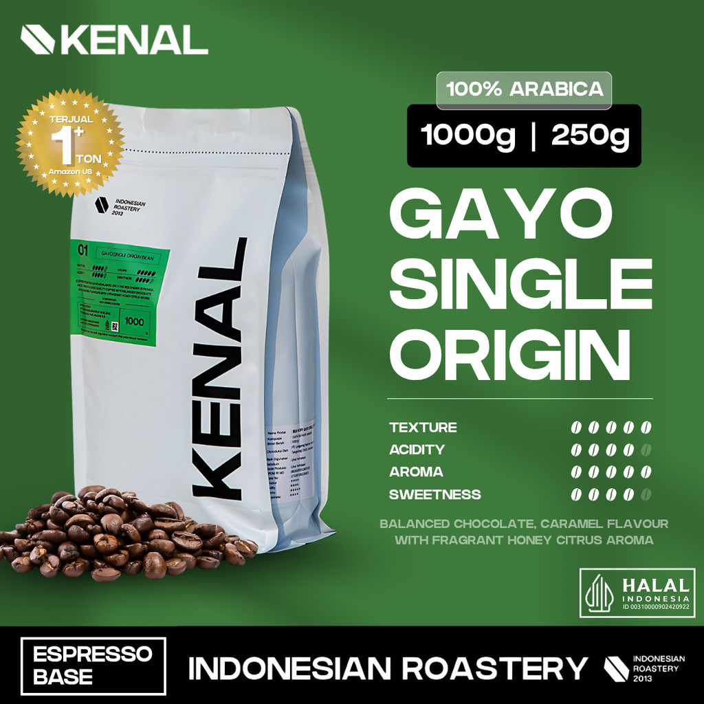 

Kenal Coffee Gayo Single Origin Espresso Kopi Indonesia 100% Arabika