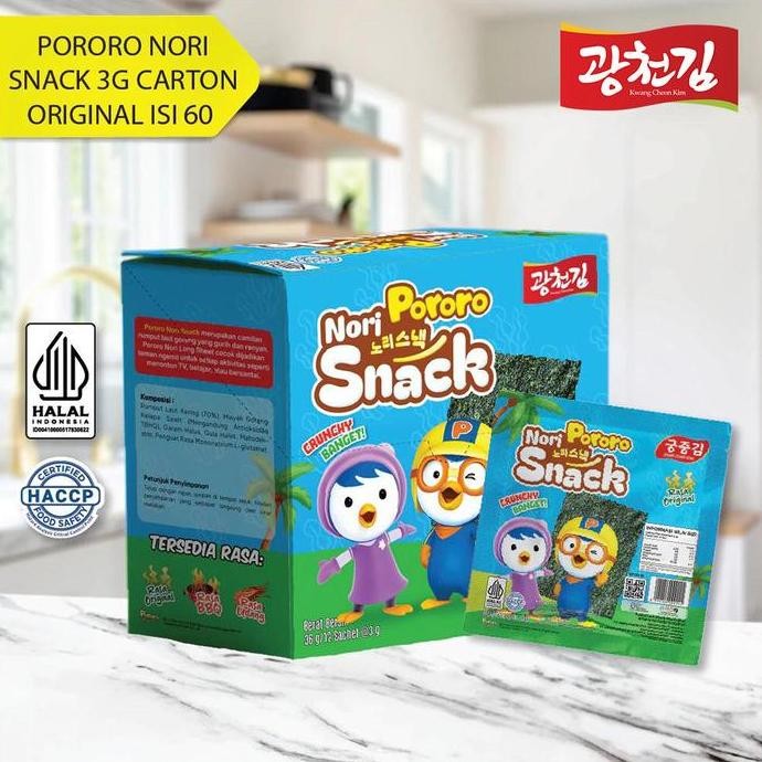 

JB (HALAL) PORORO NORI SNACK 1 CARTON / PORORO NORI SNACK / SNACK RUMPUT LAUT 3 GR None