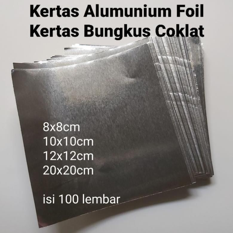 Kertas Aluminium Foil / Kertas Bungkus Permen Cokelat - 100 Lembar Nugi