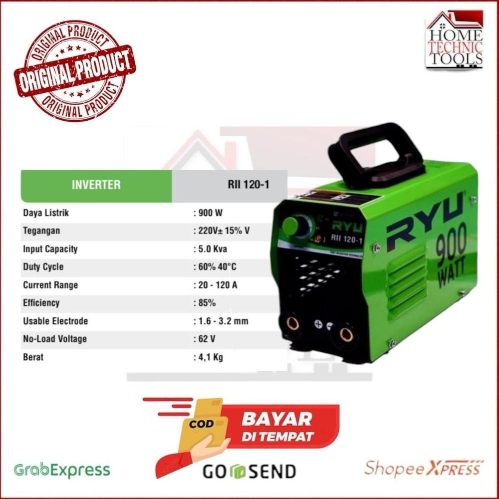 Terlaris Ryu Mesin Las Listrik 900 Watt / Rii120-1 / Mesin Las Inverter Ryu