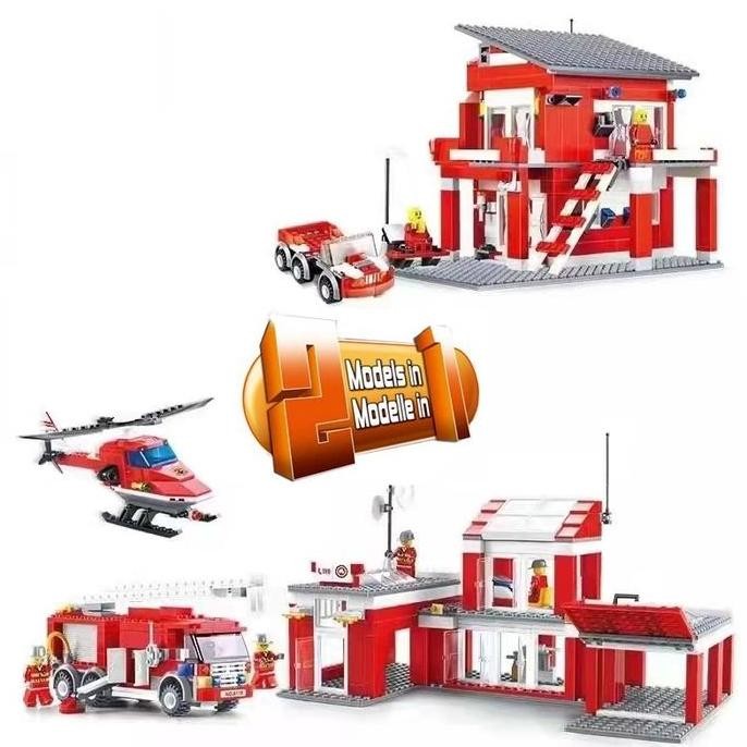 Fire Rescue Team Bricks Building Blocks