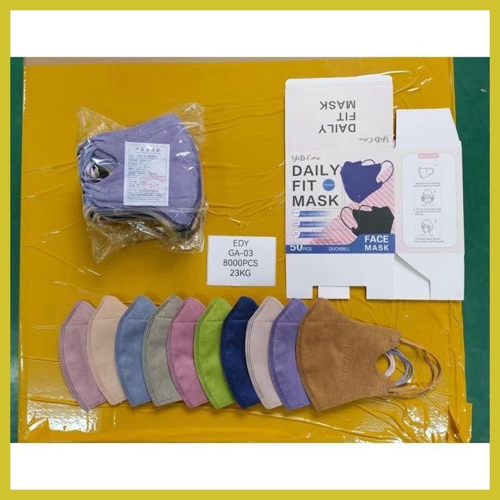 (VIRAL PRODUK) MASKER DUCKBILL Y&B MIX WARNA ISI 50 PCS/MASKER DUCKBILL Y&B/MASKER DUCKBILL Y&B WARN